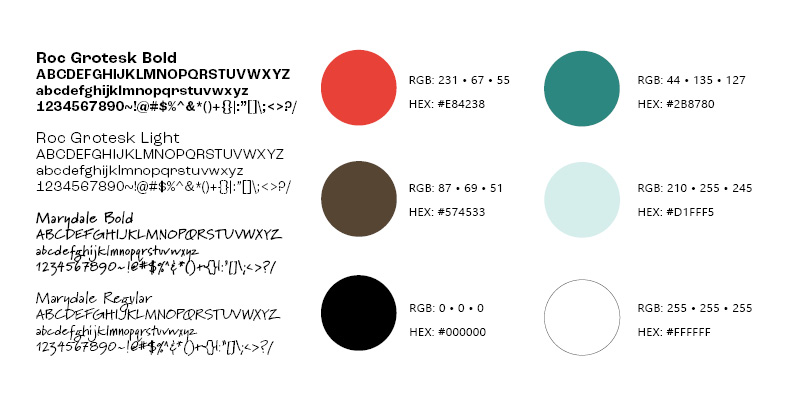 Type and swatch studies for bookwriting infographic