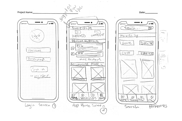 App layout sketches