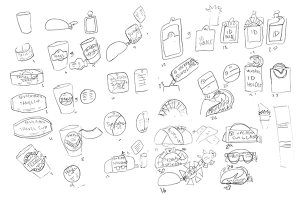 Sketches of packaging ideas